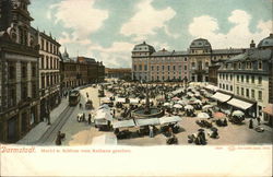 Markt u. Schloss vom Rathaus gesehen Postcard