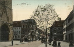 Markt und Markt-Strasse Landau, Germany Postcard Postcard