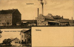 Zuckerfabrik and Hauptstrasse mit Kaiserl. Postam Postcard
