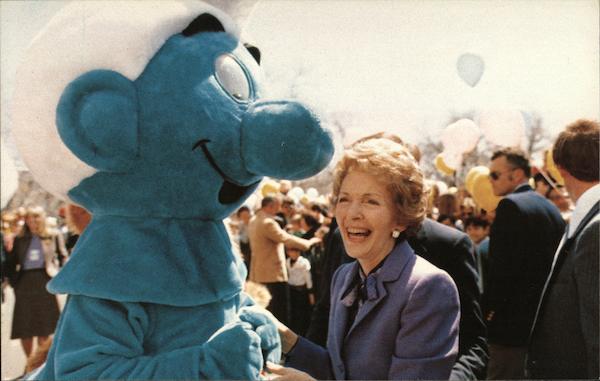 Nancy Reagan and the Smurf Ronald Reagan