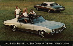 1972 Buick Skylark 350 Sun Coupe & Custom 2-Door Hardtop Cars Postcard Postcard Postcard