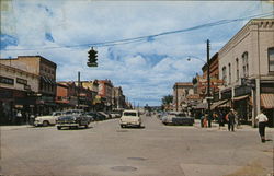 Looking north on Main from Second Street Postcard