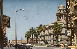 Lower Main Street Stockton, CA Postcard Postcard Postcard