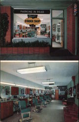 Frank's Barber Shop Postcard