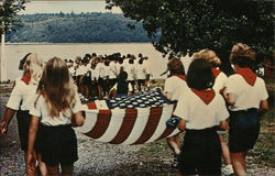 Flag Ceremony Burton, WA Girl Scouts Postcard Postcard Postcard