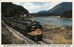 The Diesel-Powered, Streamlined North Coast Limited Postcard