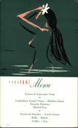Teal Airlines Menu Postcard