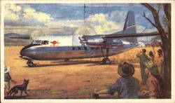 TAA Prop-Jet Friendship at TAA port in Inland Queensland Australia Aircraft Postcard Postcard Postcard