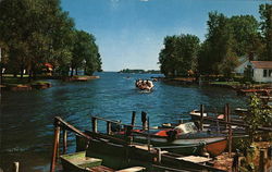 Scenic View, Cyracuse-Wawasee Channel at Oakwood Park Indiana Postcard Postcard Postcard