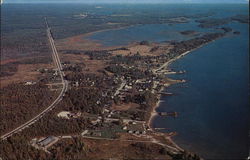 Aerial View of Hessel, Michigan Postcard Postcard Postcard