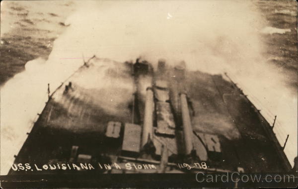 U.S.S. Louisiana in a Storm Navy