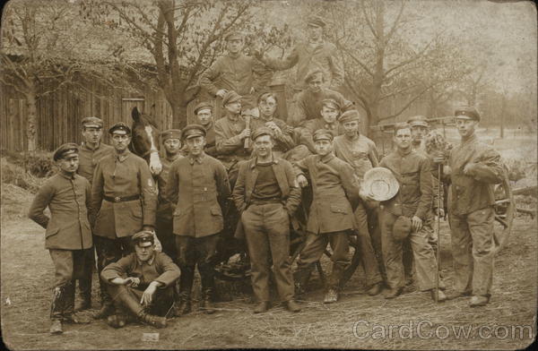 German Soldiers and a Horse World War I