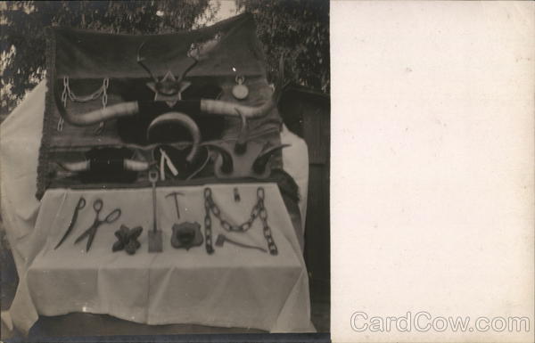 Collection of Mounted Horns and Tools Hunting