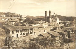 View of Town and Santa Prisca Church Postcard