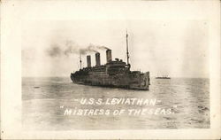 USS Leviathan - "Mistress of the Seas" Postcard
