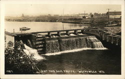 Dam on River Weyauwega, WI Postcard Postcard Postcard