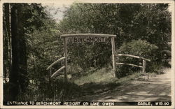 Entrance to Birchmont Resort on Lake Owen Cable, WI Postcard Postcard Postcard