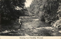 Trout Fishing Friendship, WI Postcard Postcard Postcard