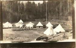 Soldiers in Formation In Front of Tents Postcard