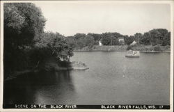 Scene on the Black River Black River Falls, WI Postcard Postcard Postcard