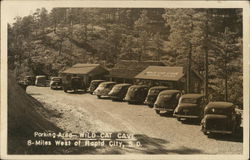 Parking Area, Wild Cat Cave Rapid City, SD Postcard Postcard Postcard