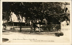 Hotel Dining Room from Drive-"The Highland" Postcard