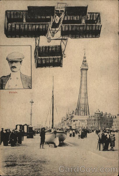 Very Early Airplane Drawing, Gabriel Voisin Aircraft