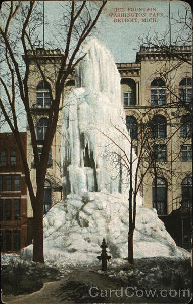 Ice Fountain, Washington Park Detroit Michigan