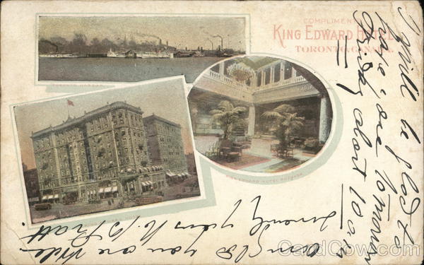 Compliments of King Edward Hotel Toronto Canada Ontario