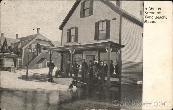 A Winter Scene at York Beach Maine