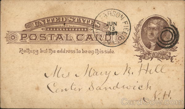 1887 Postal Card Postal Cards