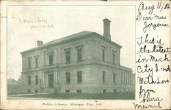 Public Library Michigan City, IN Postcard Postcard Postcard