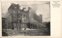 Ruins of City Hall Portland, ME Postcard Postcard Postcard