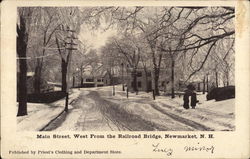 Main Street West from teh Railroad Bridge Postcard