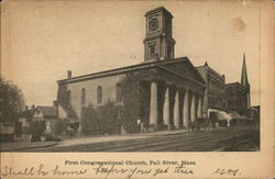 First Congregational Church Fall River, MA Postcard Postcard Postcard