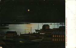 New Bedford Harbor by Moonlight Massachusetts Postcard Postcard Postcard