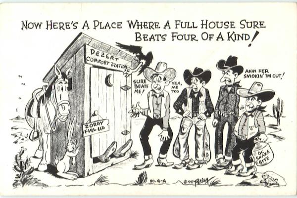 A full house! (outhouse) Bob Petley Cowboy Western