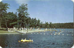 Swimming at Promised Land Lake Greentown, PA Postcard Postcard