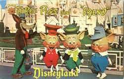 The Three Little Pigs Disneyland Postcard
