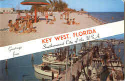 Greetings From Key West Postcard