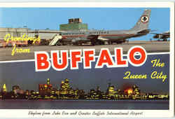 Greetings From Buffalo Airport Postcard