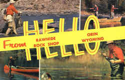 Hello From Rawhide Rock Shop Postcard