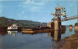 A Scene On The Ohio River Huntington, WV Postcard Postcard