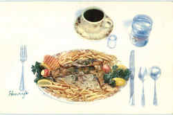 Baked Stuffed Pompano Postcard