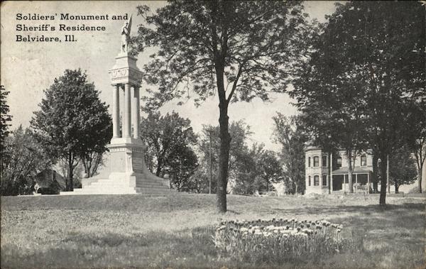 Soldier's Monument and Sheriff's Residence Belvidere Illinois
