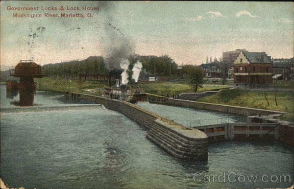 Governmnet Locks & Lock House, Muskingum River Marietta Ohio