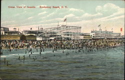 Ocean View of Seaside Rockaway Beach, NY Postcard Postcard 