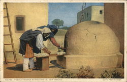 Pueblo Women Baking Bread Postcard
