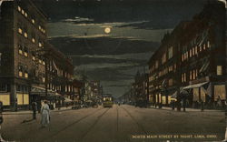 North Main Street by Night Postcard