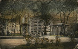 Statue and Band Stand, Washington Park Postcard